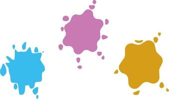 Hand drawn ser of color paint splashes. Different shapes of paint splatter and drops, ink blobs. Vector illustration isolated on white background free vector