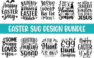 Easter SVG Design Bundle, Easter Quotes Bundle, Easter T-shirt Design, Bunny T-shirt, Typography, Bunny  Quotes Bundle vector