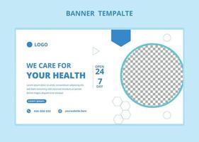 Medical health care web banner template. vector