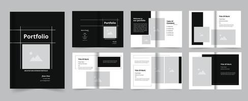 Minimal architecture interior portfolio layout vector