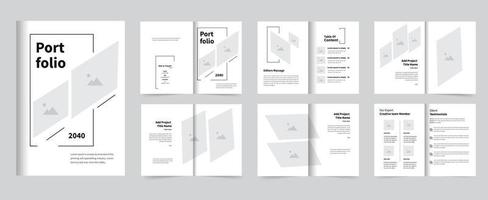 Minimal architecture interior portfolio layout vector