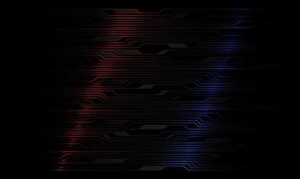 Abstract circuit pattern red blue light on black design modern technology futuristic background vector