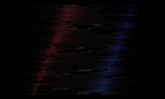 Abstract circuit pattern red blue light on black design modern technology futuristic background vector