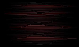 Abstract circuit pattern red light on black design modern technology futuristic background vector