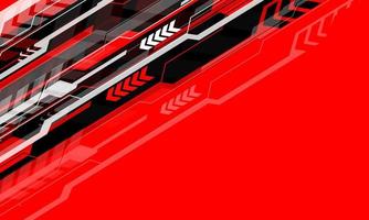 Abstract black grey line cyber futuristic technology geometric arrow dynamic on red blank space creative design modern futuristic background vector