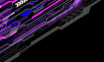 Abstract black grey purple line cyber futuristic technology geometric arrow dynamic with blank space creative design modern futuristic background vector