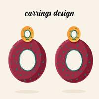 cute and colorful earrings design. vector