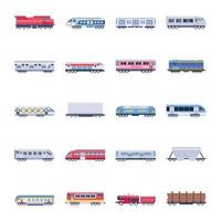 Set of Railway Transport Flat Vectors