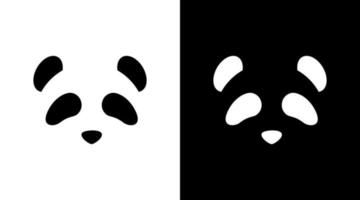 panda oso logo icono vector minimalista monograma diseño modelo