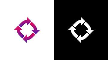 Recycle logo and environmental vector monogram icon Design template