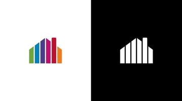 Colorful house architecture logo design vector warehouse company icon template