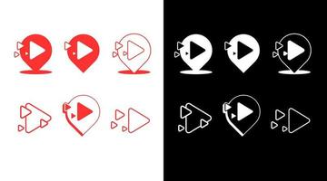 Play button icon collection bundle logo vector monogram Design template