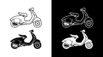 Scooter sprinter icon collection vehicle side view detailed vector illustration outline Design
