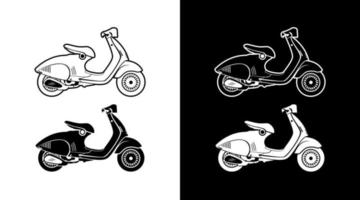 Scooter sprinter icon collection vehicle side view detailed vector illustration outline Design