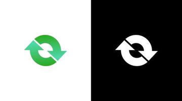 Recycle logo reload environment vector monogram icon Design template