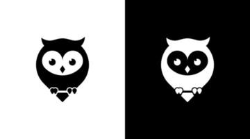 cute owl bird cartoon logo vector illustration icon Design template