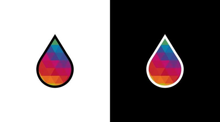 Colorful water droplet logo and vector monogram icon Design template