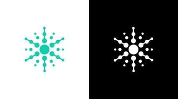 molecule technology innovation startup logo science connected icon Design vector