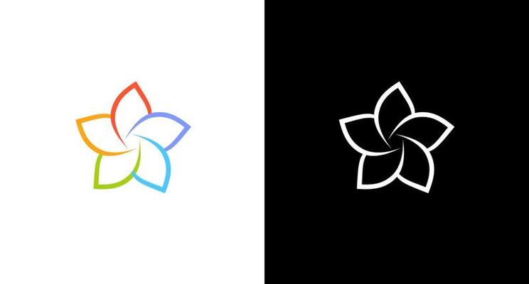 nature community logo with colorful flower monogram icon Design template