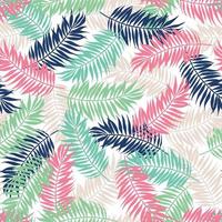 Tropical palm leaf pattern spring trendy colors 2023 colored. vector