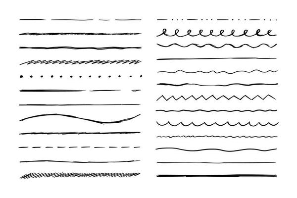 Hand drawn line set. Sketch scribble