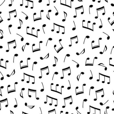 Music note doodle drawn pattern