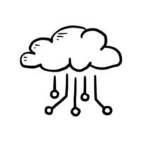 Doodle data server, download cloud vector