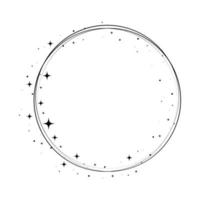 Star circle frame. Wreath round vector