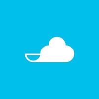 Cloud Logo Symbol Icon Brand Minimal Simple Startup Company Digital Service Internet vector