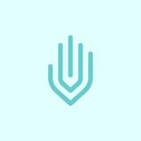 Hand Logo Symbol Icon Brand Minimal Simple Shield Security Personal Software Service vector