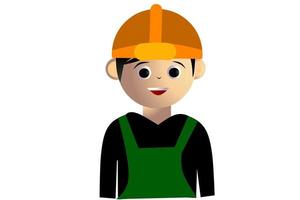 Avatar Boy Builder With white background elements. Vector illustration.