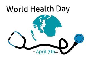 World Health Day background with earth elements. Vector illustration