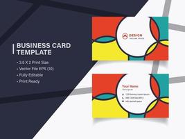 Elegant minimal colorful business card template free vector