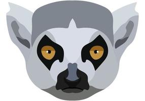 lemur face. The muzzle of a mammal from Madagascar is depicted. Bright portrait on a white background. predictive graphics. animal logo. vector