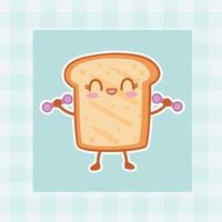 linda dibujos animados un pan mano dibujado kawaii garabatear ilustración diseños vector