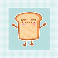 Cute Cartoon Bread Hand Drawn Kawaii Doodle Illustration Designs vector