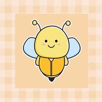 linda dibujos animados nft abeja mano dibujado kawaii garabatear ilustración diseño vector