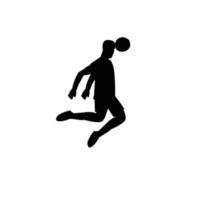 vector soccer player silhouette. player header white background