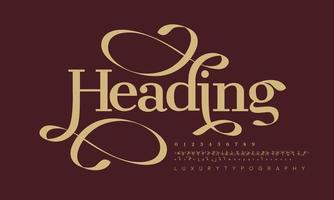 Heading fashion font alphabet. Minimal modern urban fonts for logo, brand etc. Typography typeface uppercase lowercase and number. vector illustration