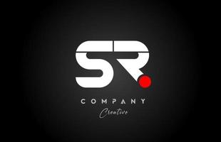 red white alphabet letter SR S R combination for company logo. Suitable as logotype vector