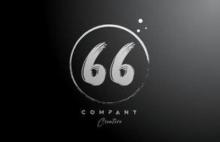 negro blanco 66 número letra logo icono diseño con puntos y círculo. creativo degradado modelo para empresa y negocio vector