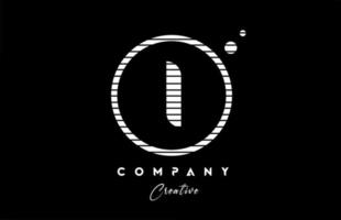 I alphabet letter logo icon design with black and white line stripe. Creative template for business and company vector