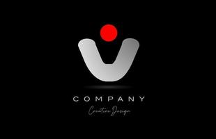 rojo gris v alfabeto letra logo icono diseño con punto. creativo polígono modelo para negocio y empresa vector