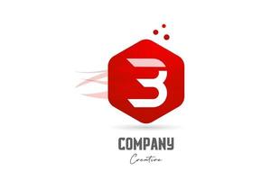 B red hexagon letter alphabet logo icon design. Creative template for business and company vector