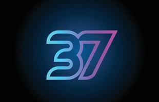 rosado línea 37 número logo icono diseño. creativo modelo para negocio y empresa vector