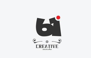 gris 61 número logo icono diseño con rojo punto. creativo modelo para empresa y negocio vector