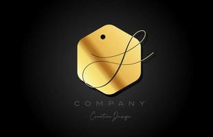 gold golden S alphabet letter logo icon design with dot and elegant style. Creative polygon template for business and company vector