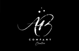 vintage AB alphabet letter logo icon combination design with dots. Creative hand written template for company vector