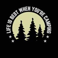 camping t-shirt design vector