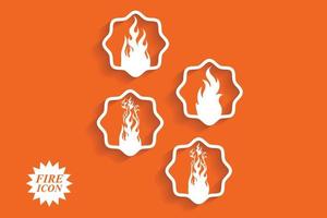 fuego icono caliente fuego símbolo diseño vector